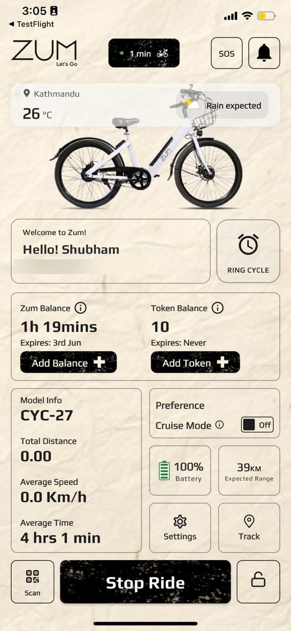 Active ride page